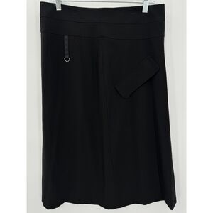 PEOPLE LIKE FRANK Black Asymmetrical Pocket Midi Skirt Size 8